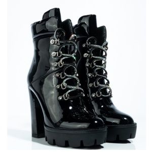 Akira Azalea Wang Patent Leather Booties